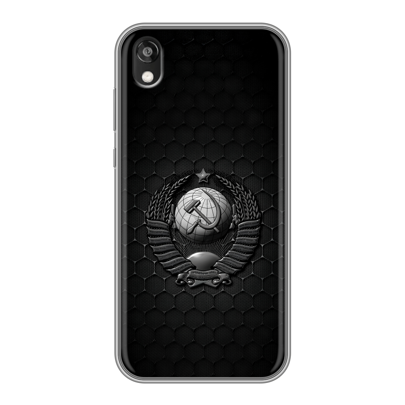 Силиконовый противоударный чехол на Huawei Honor 8s с принтом Герб Флаг СССР Силиконовый противоударный чехол на Huawei Honor 8s с принтом Герб Флаг СССР