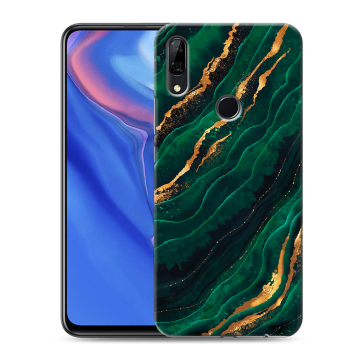 Силиконовый противоударный чехол на Huawei P Smart Z с принтом Мрамор зеленое золото Силиконовый противоударный чехол на Huawei P Smart Z с принтом Мрамор зеленое золото