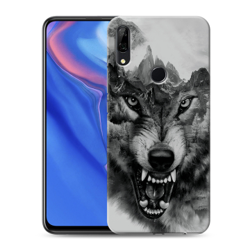 Силиконовый противоударный чехол на Huawei P Smart Z с принтом Волк Силиконовый противоударный чехол на Huawei P Smart Z с принтом Волк