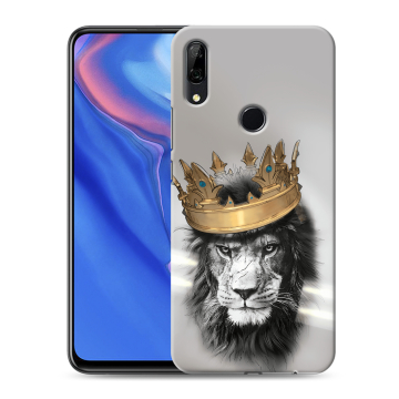 Силиконовый противоударный чехол на Huawei P Smart Z с принтом Лев с короной Силиконовый противоударный чехол на Huawei P Smart Z с принтом Лев с короной