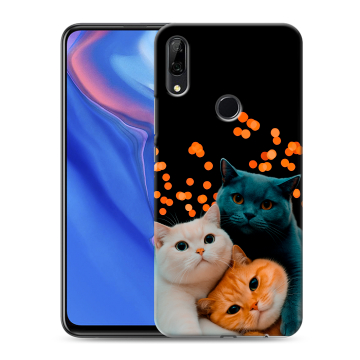 Силиконовый противоударный чехол на Huawei P Smart Z с принтом Кошки Силиконовый противоударный чехол на Huawei P Smart Z с принтом Кошки