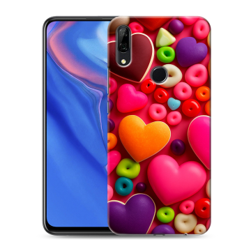 Силиконовый противоударный чехол на Huawei P Smart Z с принтом Сердечки Силиконовый противоударный чехол на Huawei P Smart Z с принтом Сердечки