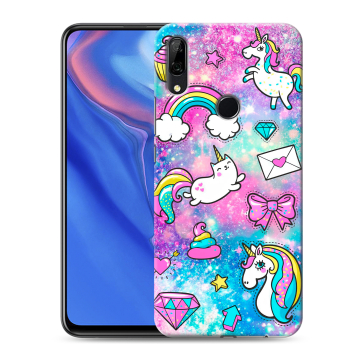 Силиконовый противоударный чехол на Huawei P Smart Z с принтом Единороги