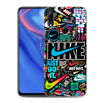 Силиконовый противоударный чехол на Huawei P Smart Z с принтом найк nike черный Силиконовый противоударный чехол на Huawei P Smart Z с принтом найк nike черный