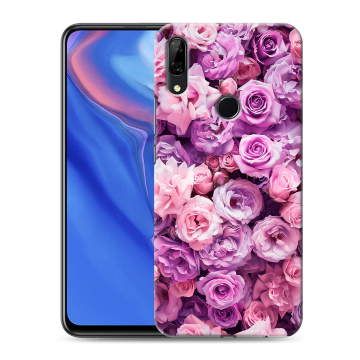 Силиконовый противоударный чехол на Huawei P Smart Z с принтом лавандовые розы Силиконовый противоударный чехол на Huawei P Smart Z с принтом лавандовые розы