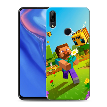 Силиконовый противоударный чехол на Huawei P Smart Z с принтом Майнкрафт Minecraft