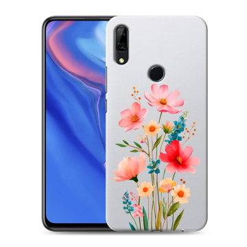 Силиконовый противоударный чехол на Huawei P Smart Z с принтом Цветы Силиконовый противоударный чехол на Huawei P Smart Z с принтом Цветы