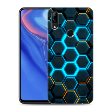 Силиконовый противоударный чехол на Huawei P Smart Z с принтом Неоновые соты Силиконовый противоударный чехол на Huawei P Smart Z с принтом Неоновые соты