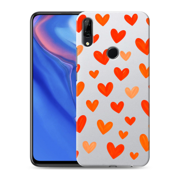 Силиконовый противоударный чехол на Huawei P Smart Z с принтом Сердечки Силиконовый противоударный чехол на Huawei P Smart Z с принтом Сердечки