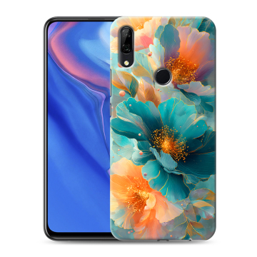 Силиконовый противоударный чехол на Huawei P Smart Z с принтом Цветы Силиконовый противоударный чехол на Huawei P Smart Z с принтом Цветы