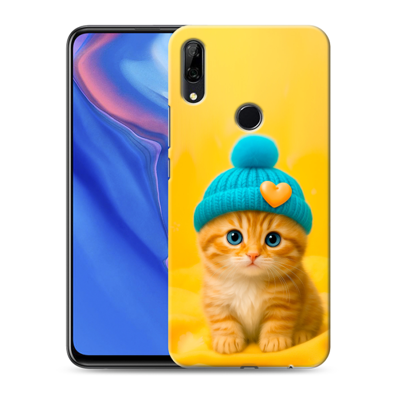 Пластиковый чехол на Huawei P Smart Z с принтом Котенок в шапке Пластиковый чехол на Huawei P Smart Z с принтом Котенок в шапке