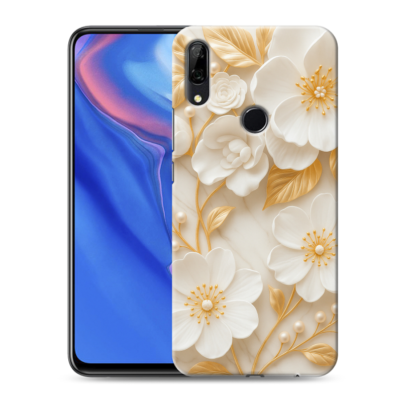 Силиконовый противоударный чехол на Huawei P Smart Z с принтом Цветы Силиконовый противоударный чехол на Huawei P Smart Z с принтом Цветы