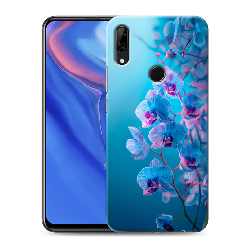 Пластиковый чехол на Huawei P Smart Z с принтом голубые орхидеи Пластиковый чехол на Huawei P Smart Z с принтом голубые орхидеи