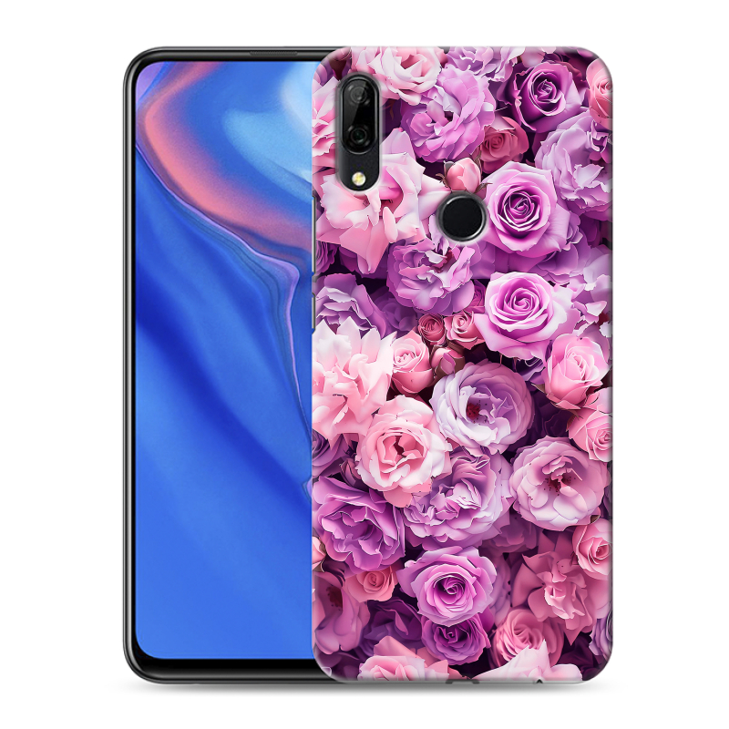 Силиконовый противоударный чехол на Huawei P Smart Z с принтом лавандовые розы Силиконовый противоударный чехол на Huawei P Smart Z с принтом лавандовые розы