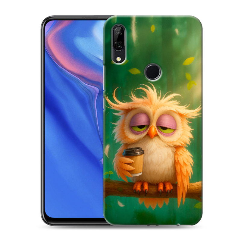 Силиконовый противоударный чехол на Huawei P Smart Z с принтом сова Силиконовый противоударный чехол на Huawei P Smart Z с принтом сова