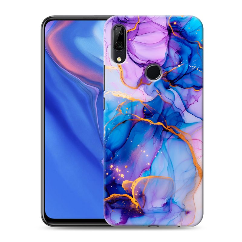 Пластиковый чехол на Huawei P Smart Z с принтом синий мрамор Пластиковый чехол на Huawei P Smart Z с принтом синий мрамор
