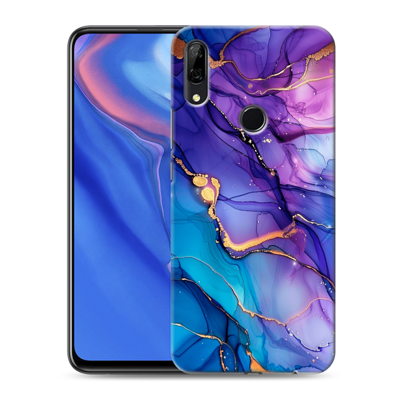 Пластиковый чехол на Huawei P Smart Z с принтом синий мрамор Пластиковый чехол на Huawei P Smart Z с принтом синий мрамор