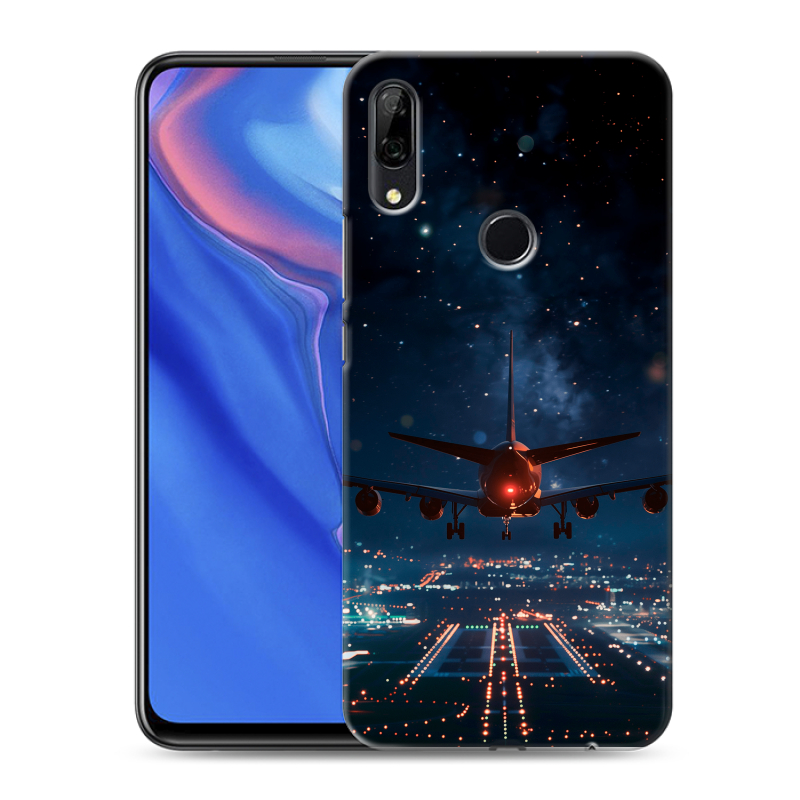Силиконовый противоударный чехол на Huawei P Smart Z с принтом самолет Силиконовый противоударный чехол на Huawei P Smart Z с принтом самолет
