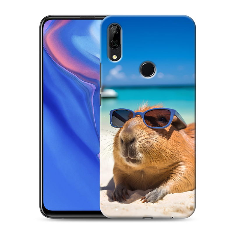 Силиконовый противоударный чехол на Huawei P Smart Z с принтом Капибара Силиконовый противоударный чехол на Huawei P Smart Z с принтом Капибара