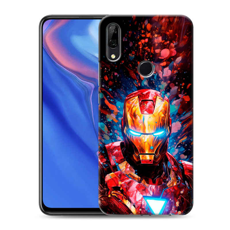 Силиконовый противоударный чехол на Huawei P Smart Z с принтом Железный человек Ironman Силиконовый противоударный чехол на Huawei P Smart Z с принтом Железный человек Ironman