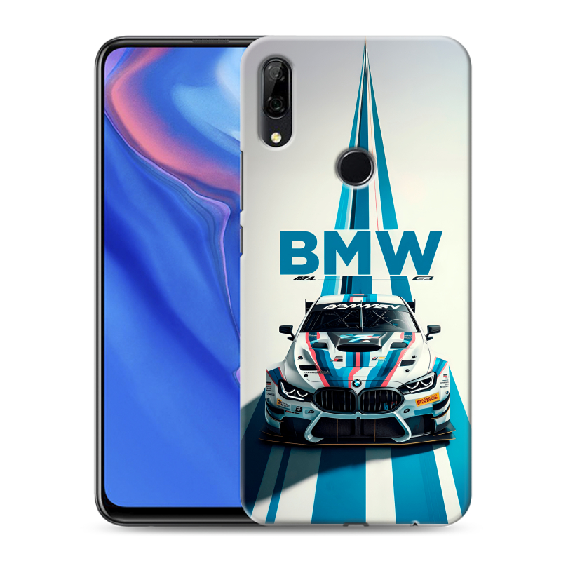 Силиконовый противоударный чехол на Huawei P Smart Z с принтом БМВ BMW Силиконовый противоударный чехол на Huawei P Smart Z с принтом БМВ BMW