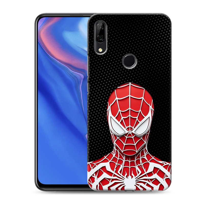 Силиконовый противоударный чехол на Huawei P Smart Z с принтом человек паук spiderman Силиконовый противоударный чехол на Huawei P Smart Z с принтом человек паук spiderman