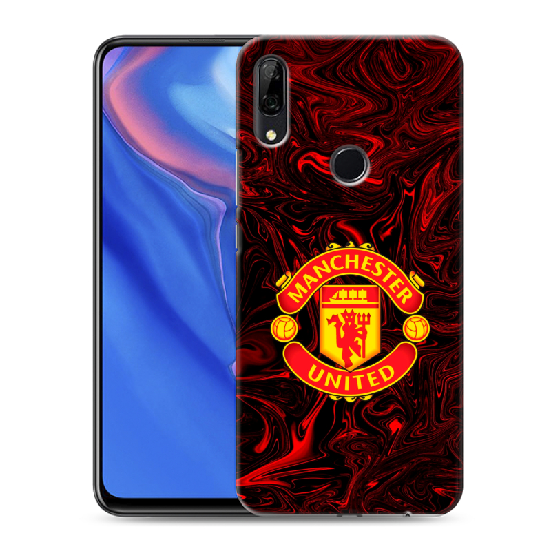 Силиконовый противоударный чехол на Huawei P Smart Z с принтом Manchester United Силиконовый противоударный чехол на Huawei P Smart Z с принтом Manchester United