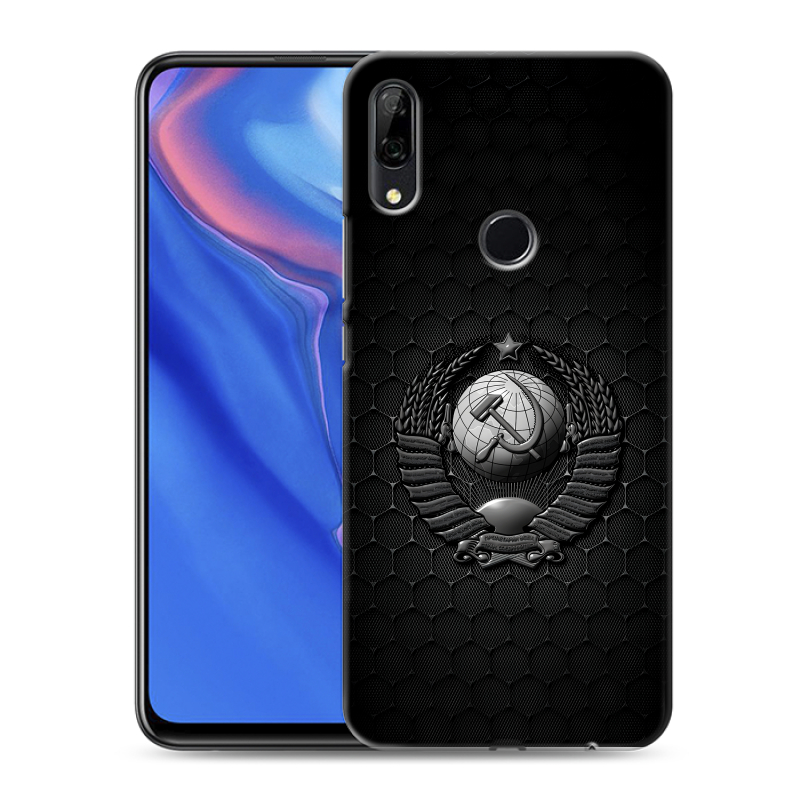 Силиконовый противоударный чехол на Huawei P Smart Z с принтом Герб Флаг СССР Силиконовый противоударный чехол на Huawei P Smart Z с принтом Герб Флаг СССР