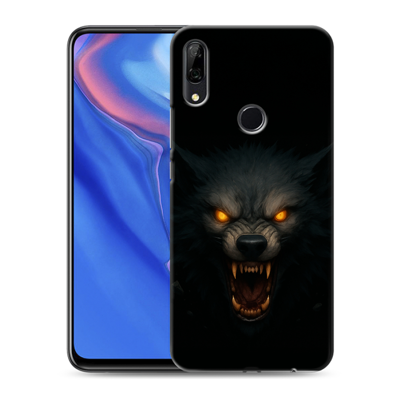 Силиконовый противоударный чехол на Huawei P Smart Z с принтом Волк Силиконовый противоударный чехол на Huawei P Smart Z с принтом Волк