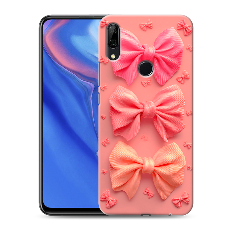 Силиконовый противоударный чехол на Huawei P Smart Z с принтом Розовые бантики Силиконовый противоударный чехол на Huawei P Smart Z с принтом Розовые бантики