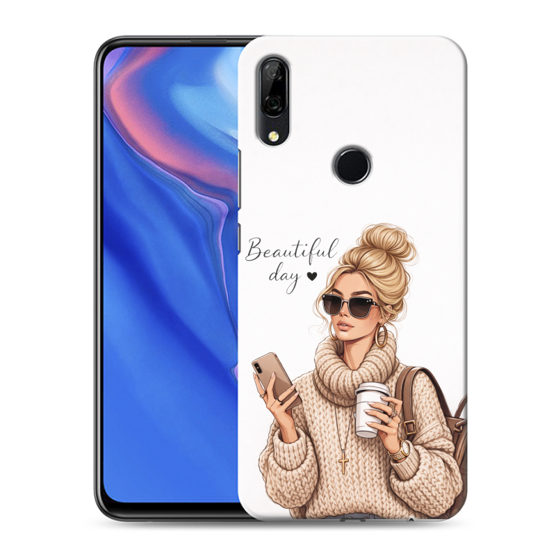 Силиконовый противоударный чехол на Huawei P Smart Z с принтом женский Силиконовый противоударный чехол на Huawei P Smart Z с принтом женский