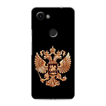 Пластиковый чехол на Google Pixel 3a с принтом Герб России золотой Пластиковый чехол на Google Pixel 3a с принтом Герб России золотой