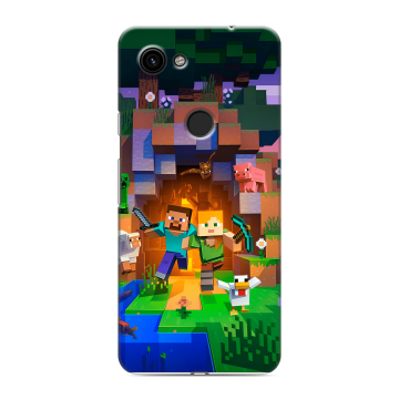 Пластиковый чехол на Google Pixel 3a с принтом Майнкрафт Minecraft Пластиковый чехол на Google Pixel 3a с принтом Майнкрафт Minecraft