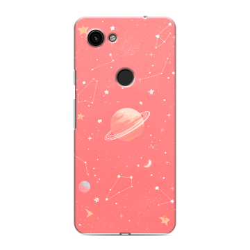 Пластиковый чехол на Google Pixel 3a с принтом Розовый космос