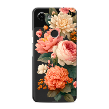 Пластиковый чехол на Google Pixel 3a с принтом цветы