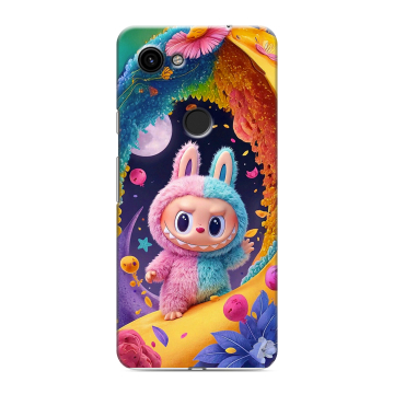 Пластиковый чехол на Google Pixel 3a с принтом Labubu Лабубу