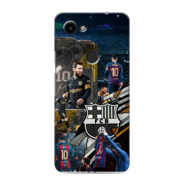 Пластиковый чехол на Google Pixel 3a с принтом Messi Barcelona Пластиковый чехол на Google Pixel 3a с принтом Messi Barcelona