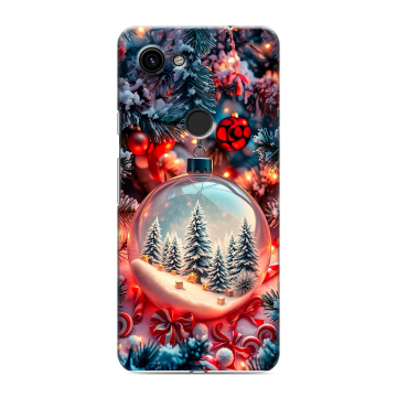 Пластиковый чехол на Google Pixel 3a с принтом Новый год