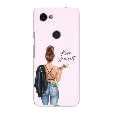 Пластиковый чехол на Google Pixel 3a с принтом женский Пластиковый чехол на Google Pixel 3a с принтом женский