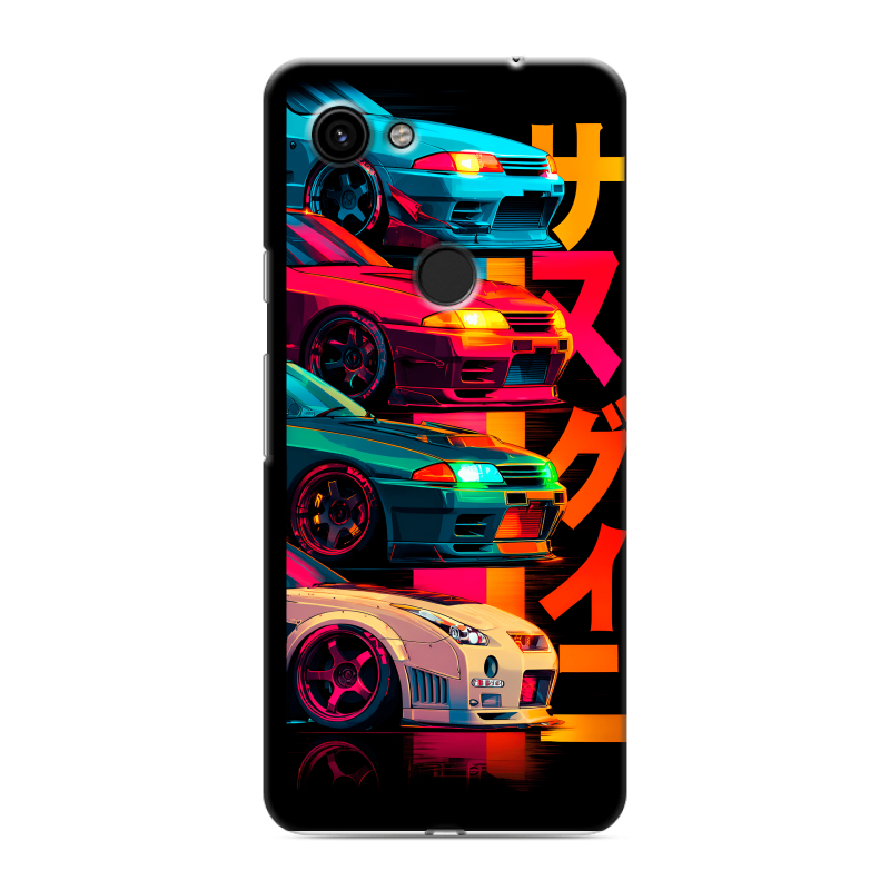 Пластиковый чехол на Google Pixel 3a с принтом Гоночные машины Пластиковый чехол на Google Pixel 3a с принтом Гоночные машины
