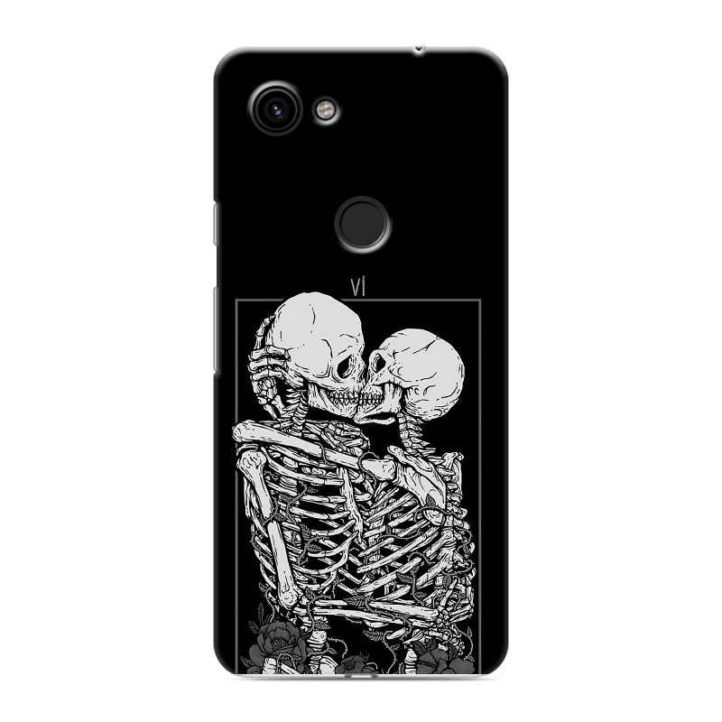 Пластиковый чехол на Google Pixel 3a с принтом Поцелуй скелетов Пластиковый чехол на Google Pixel 3a с принтом Поцелуй скелетов
