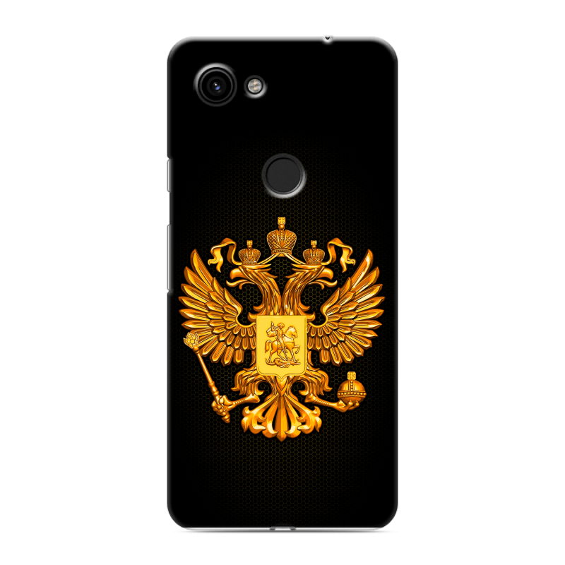 Пластиковый чехол на Google Pixel 3a с принтом Герб России желтый Пластиковый чехол на Google Pixel 3a с принтом Герб России желтый