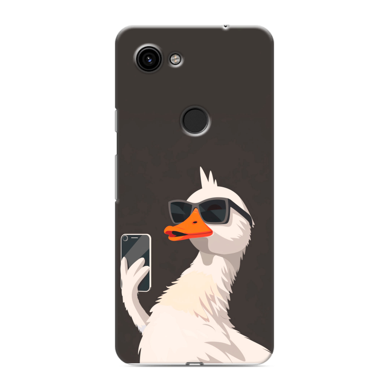 Пластиковый чехол на Google Pixel 3a с принтом утка в очках Пластиковый чехол на Google Pixel 3a с принтом утка в очках