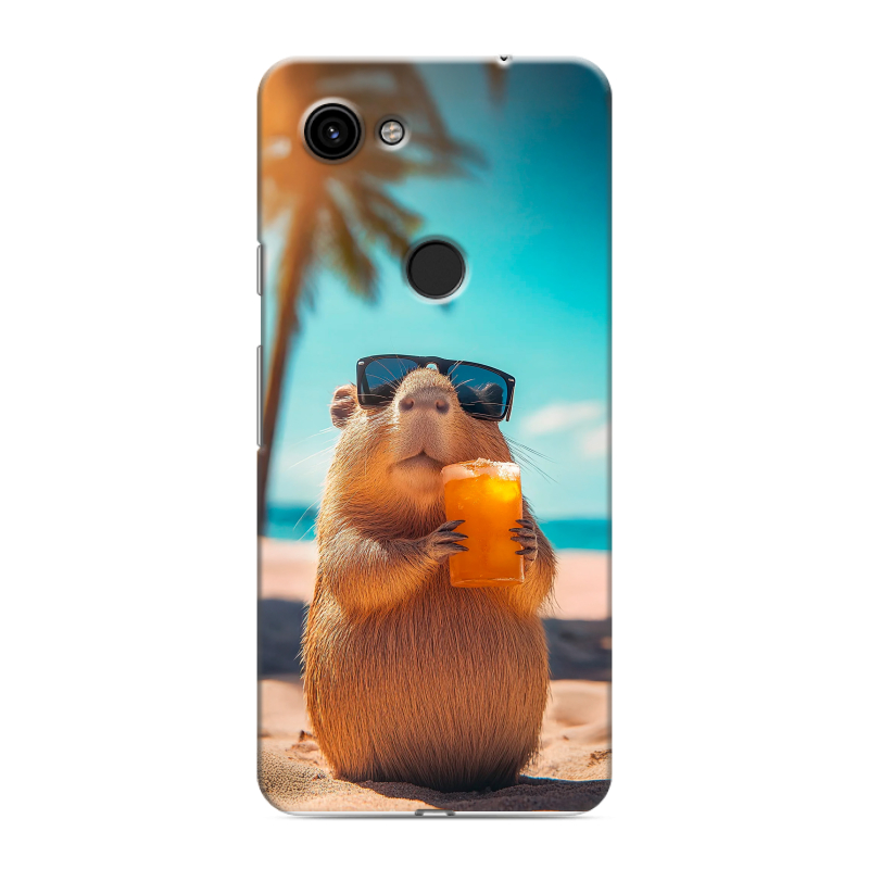 Пластиковый чехол на Google Pixel 3a с принтом Капибара Пластиковый чехол на Google Pixel 3a с принтом Капибара