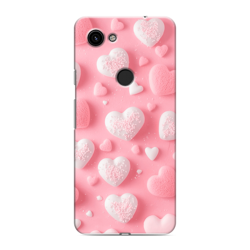 Пластиковый чехол на Google Pixel 3a с принтом Сердечки Пластиковый чехол на Google Pixel 3a с принтом Сердечки
