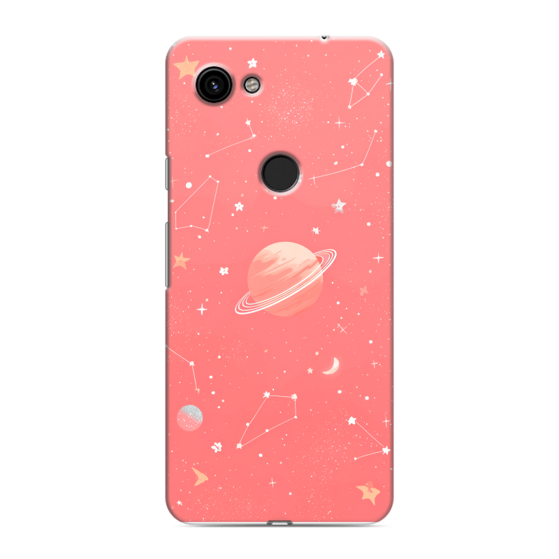 Пластиковый чехол на Google Pixel 3a с принтом Розовый космос Пластиковый чехол на Google Pixel 3a с принтом Розовый космос