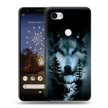 Пластиковый чехол на Google Pixel 3a XL с принтом Лесной волк