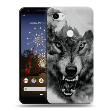Пластиковый чехол на Google Pixel 3a XL с принтом Волк