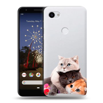 Пластиковый чехол на Google Pixel 3a XL с принтом Кошки Пластиковый чехол на Google Pixel 3a XL с принтом Кошки