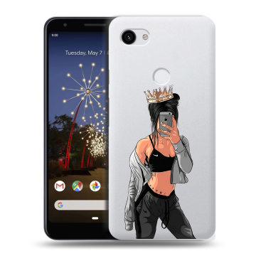 Пластиковый чехол на Google Pixel 3a XL с принтом Женские принты